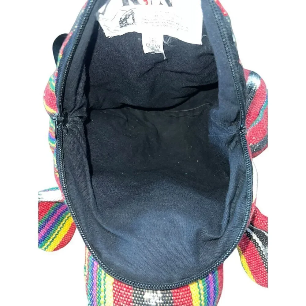 RUTH Y NOHEMI Multicolored Color Small Bear Backpack Hand Made In GUATEMALA